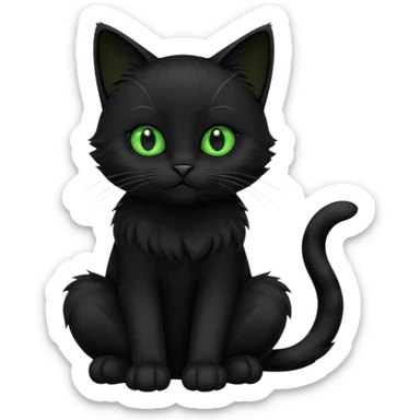 Chat noir peinture mignon assise peinture sticker
