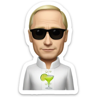 Putin gown with a margarita  sticker