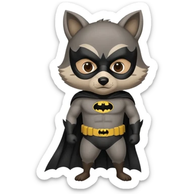 
raccoon in a Batman mask sticker