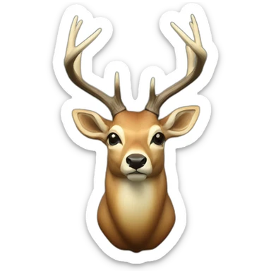 Wall-mounted taxidermy deer sticker