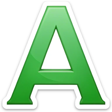 The letter A green  sticker