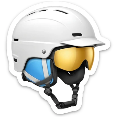 white ski helmet no goggles sticker