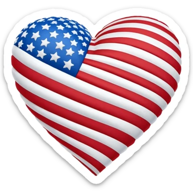 American flag heart sticker