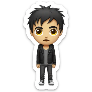 Angry emo kid in november sticker