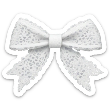 white lace bow sticker