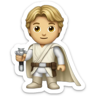 Luke skywalker with lightsaber sticker