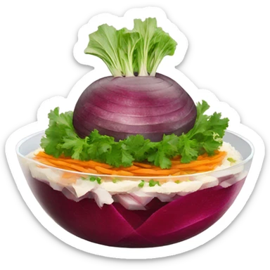 Shuba russian Layered Beet dish  with Herring sticker