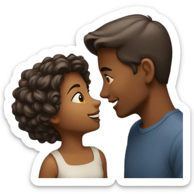 Fille et garçon bisous sticker