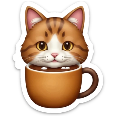 кошка с какао sticker