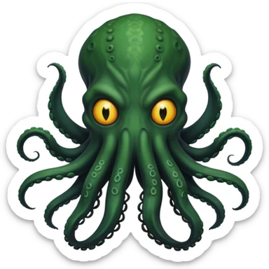 black-colored Cthulhu  sticker