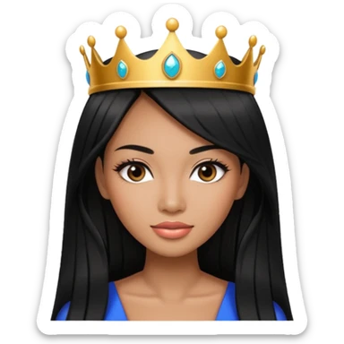 Miss universe south east Asian black with very long straight black hair sticker