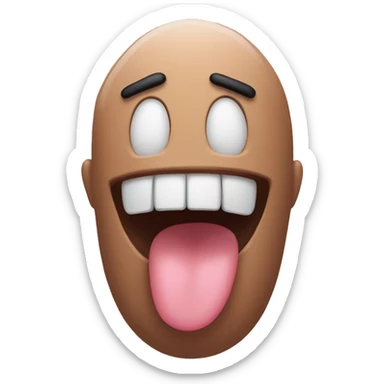 Make an emoji face with its tongue covering its front teeth and its index finger bent downwards in front of the tongue  sticker