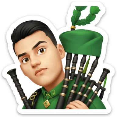 Green Bagpiper sticker