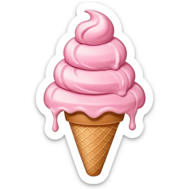 Pink ice cream sticker