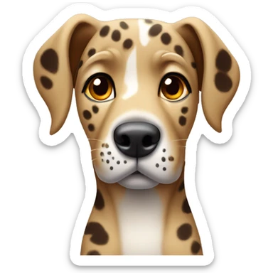 catahoula leopard dog raising one eyebrow suspiciously sticker