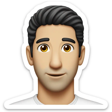 David Schwimmer 20 years old with no facial hair, frowning sticker