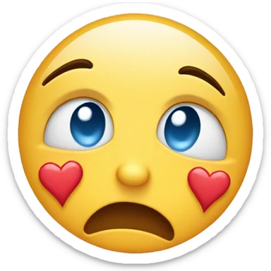 Crying face with hearts sticker