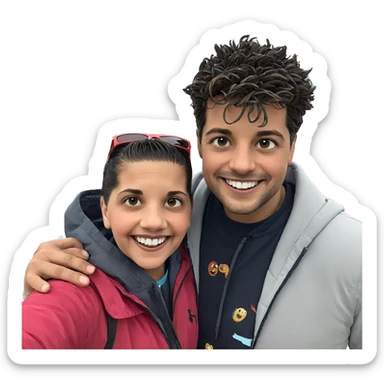 boys smiling at the beach sticker