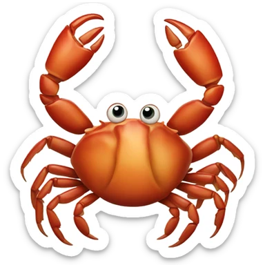 Crab eating apple sticker
