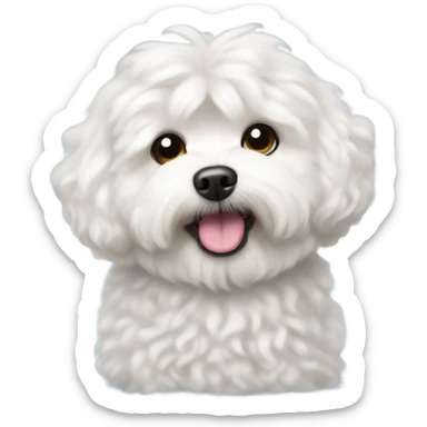 White curly maltipoo bigger hair sticker