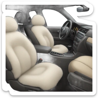 realistic car interior artwork but fluffy sticker