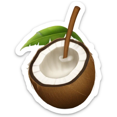   Whole coconut drinkable sticker