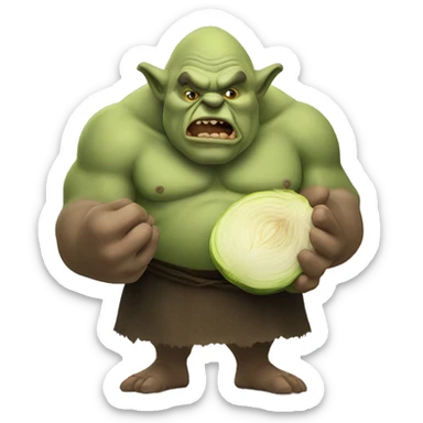 Ogre eating onion sticker