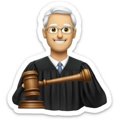 A JUDGE HOLDING A GAVEL sticker
