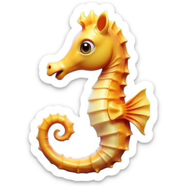 Cinematic Comical Sea Horse Portrait Emoji, Head tilted dramatically with an exaggeratedly amused expression, featuring a delicately curved body with a whimsically coiled tail and wide, comically expressive eyes full of playful disbelief, Simplified yet hilariously expressive features, highly detailed, glowing with a slightly sassy aquatic glow, high shine, dramatic yet playful, stylized with an air of quirky marine mischief, soft glowing outline, capturing the essence of a meme-worthy sea horse that looks ready to drift its way into viral fame! sticker
