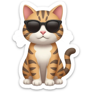 Cat with sunglasses sticker