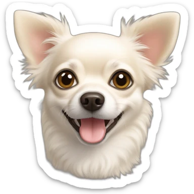 white short hair chihuahua Pomeranian mix sticker