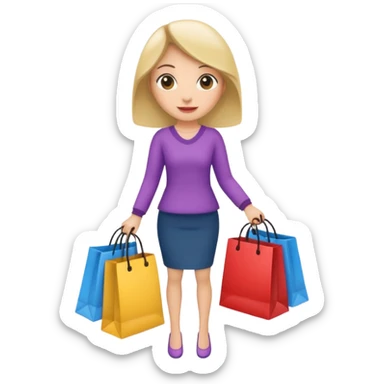woman holding shopping bags sticker