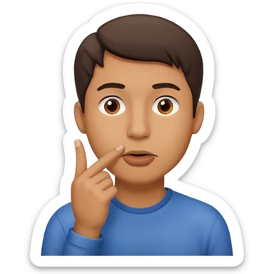 Homem apaixonado,com dedo na boca,dentro da boca sticker