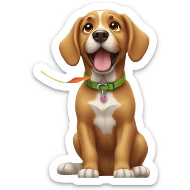 dog flying kite sticker