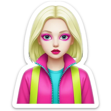 neon color Russian underground fashion  sticker