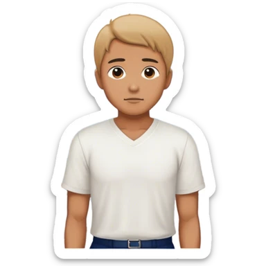 A male figure standing and Looking at the sea, set against the backdrop of Kamakura, Japan sticker