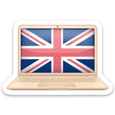 pastel melted laptop on the screen British flag sticker