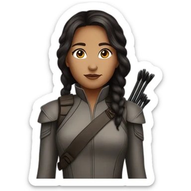 colored katniss everdeen in mockingjay outfit sticker