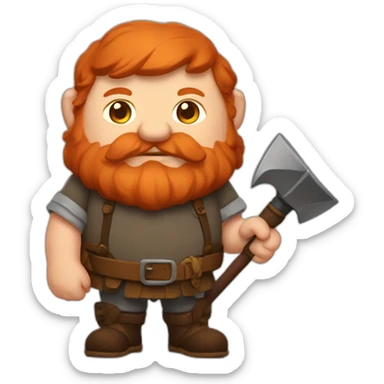 Fat redhead dwarf beer pickaxe sticker