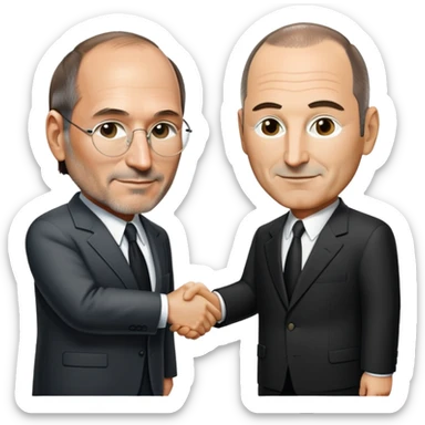 Steve Jobs handshakes Tony Soprano sticker