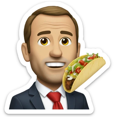 Macron mange un tacos sticker