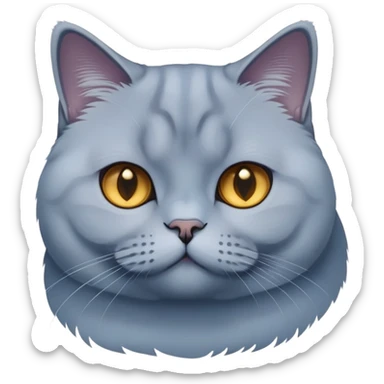 Blue gradient gold British shorthair cat sticker