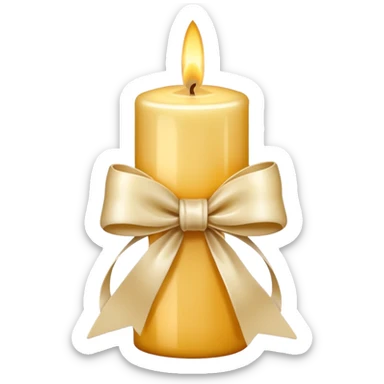 Candle with bow sticker