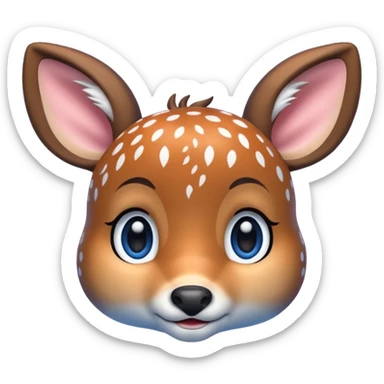 Bambi deer cute, blue and white sticker