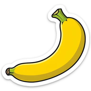peeled banana with yellow flesh exposed sticker