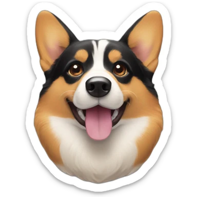 black and tan corgi face sticker