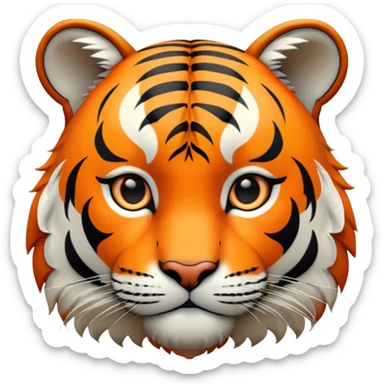 tiger face with friendly expression sticker
