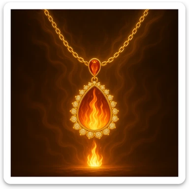 Replace the dark void with a small, powerful flame inside the pendant sticker