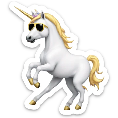 Unicorn dancing with sunglasses and twerking sticker
