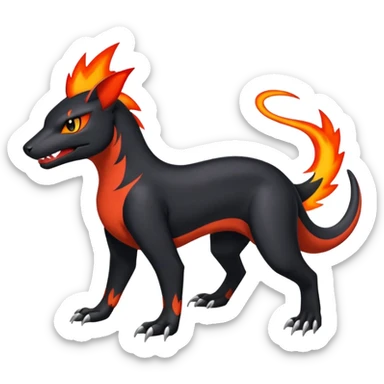 Salandit-Litten-Houndour-Fakémon-hybrid-creature (full body)  sticker